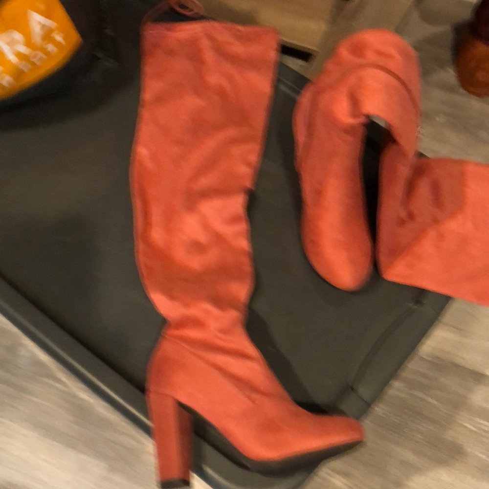 Thigh-high suede boots